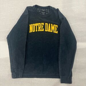 Pressbox Notre Dame Black Crewneck Sweater with Yellow Logo